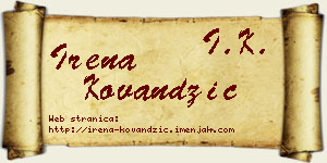 Irena Kovandžić vizit kartica